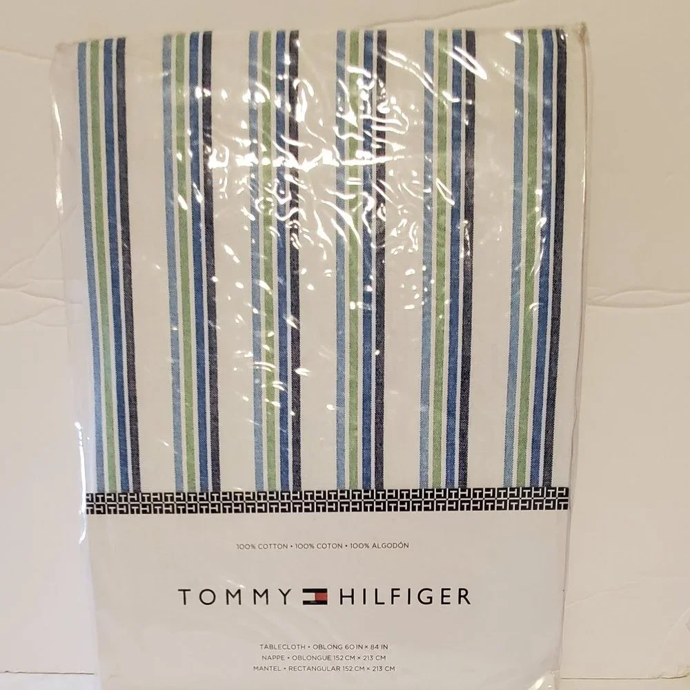 Tommy Hilfiger Blue And White Stripes 60 X 84